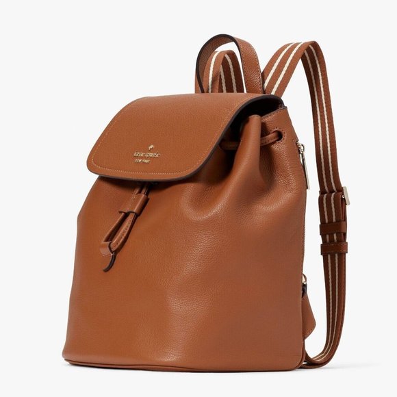 New Kate Spade Rosie Medium Flap Backpack Warm Gingerbread - Picture 4 of 5